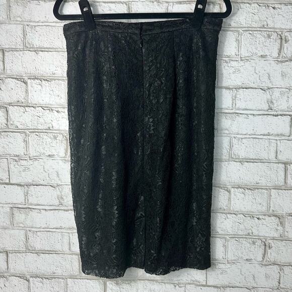 Xscape Skirt Lace Pencil Knee Length High Waist Party Cocktail New NWT Black 10 - Picture 2 of 8